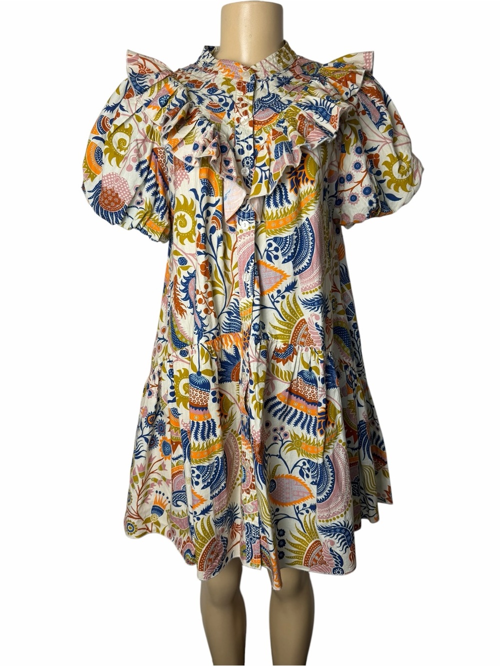 Love The Label Women's Molly Ivory Print Tatiana Dress w pockets large